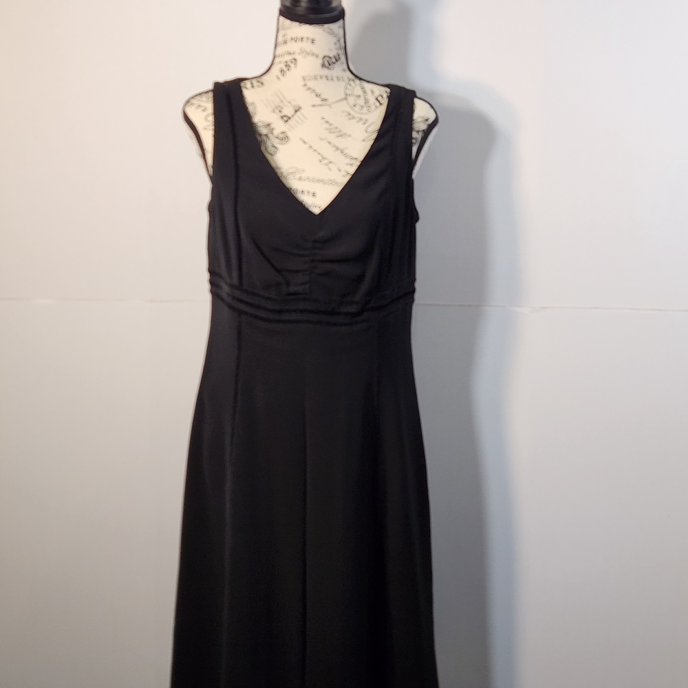 Petite Sophisticate Classic Black Maxi Dress